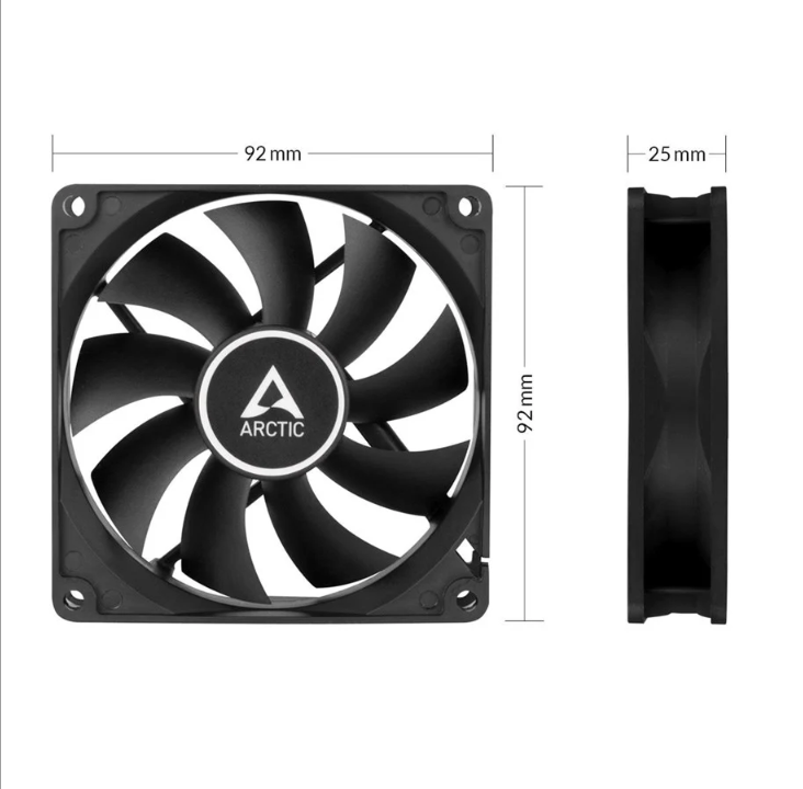 Arctic F9 PWM PST - Chassis fan - 92mm - Black - 24 dBA