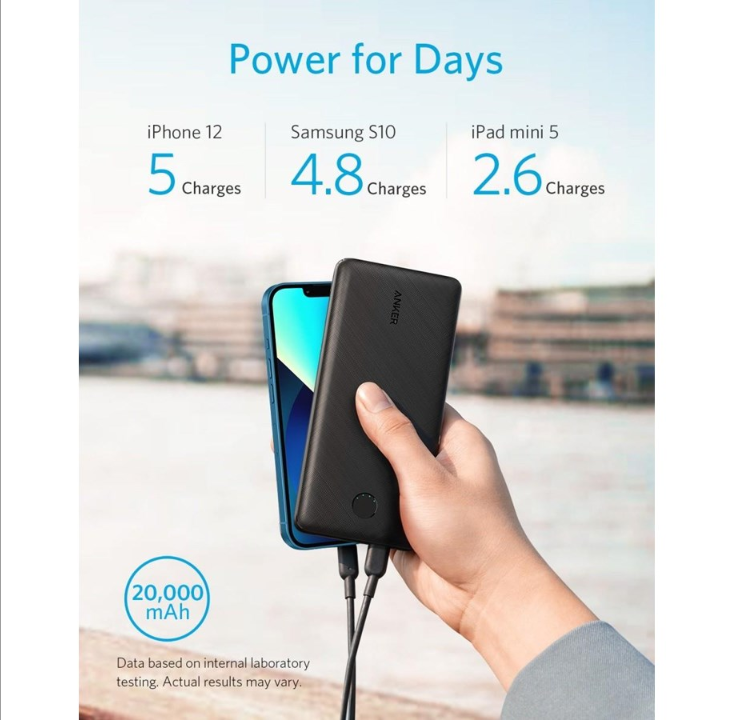 Anker PowerCore III 20K PowerBank - Svart - 20000 mAh