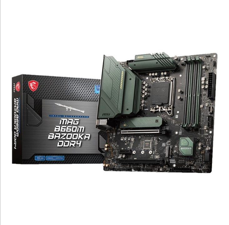 MSI MAG B660M BAZOOKA DDR4 - 主板 - micro ATX - LGA1700 插槽 - B660 主板 - Intel B660 - Intel LGA1700 插槽 - DDR4 RAM - Micro-ATX