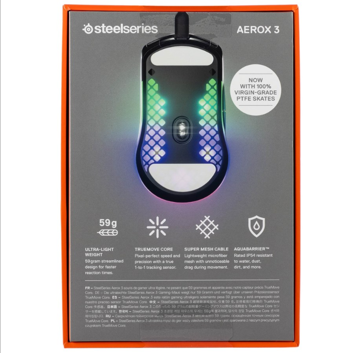 SteelSeries Aerox 3 2022 - Onyx - Mouse - Optic - 6 buttons - Black