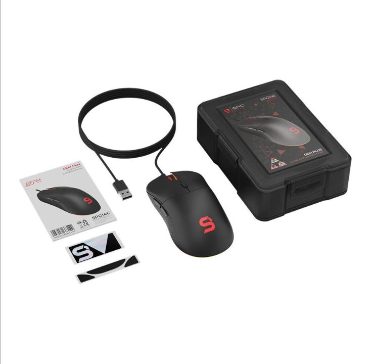 SPC Gear GEM Plus - Mouse - Optic - 6 buttons - Black