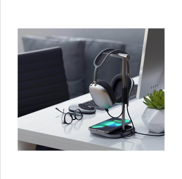 Satechi 2-IN-1 HEADPHONE STAND WITH WIRELESS CHARGER