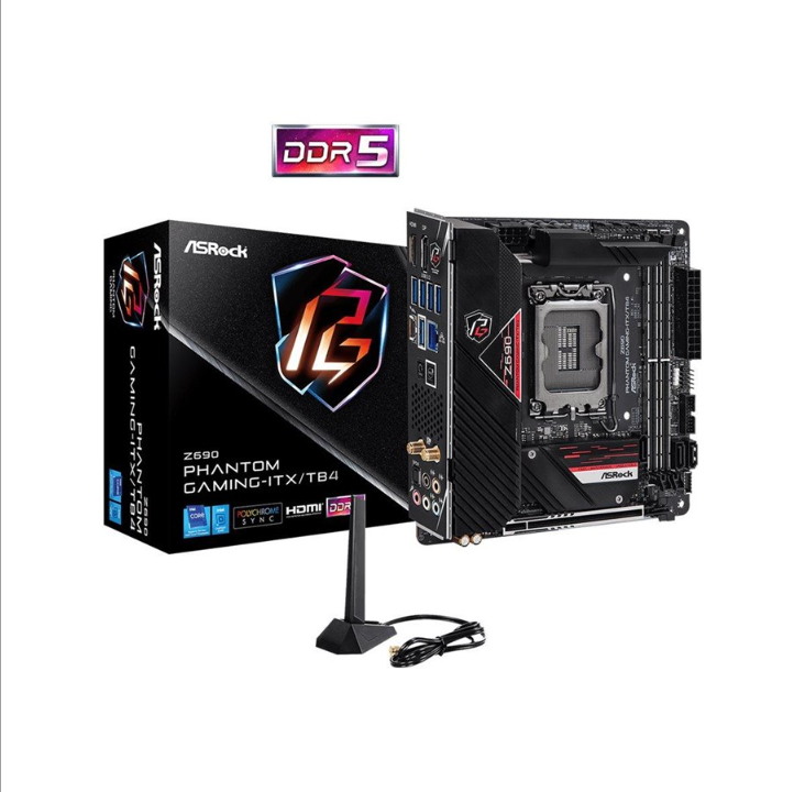 اللوحة الأم ASRock Z690 Phantom Gaming-ITX/TB4 - Intel Z690 - مقبس Intel LGA1700 - ذاكرة الوصول العشوائي DDR5 - Mini-ITX