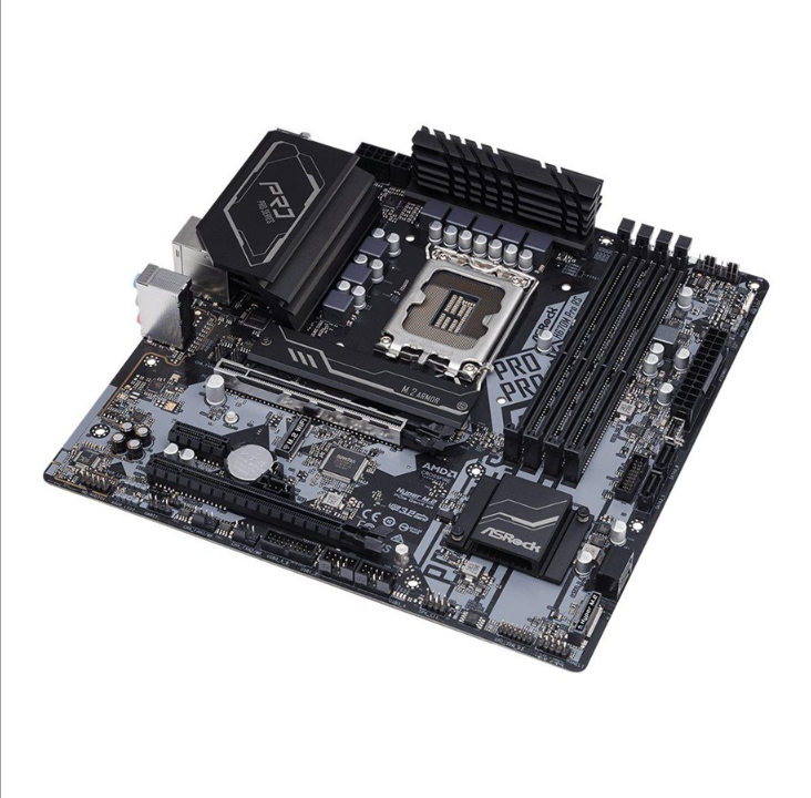 اللوحة الأم ASRock H670M Pro RS - Intel H670 - مقبس Intel LGA1700 - ذاكرة الوصول العشوائي DDR4 - Micro-ATX