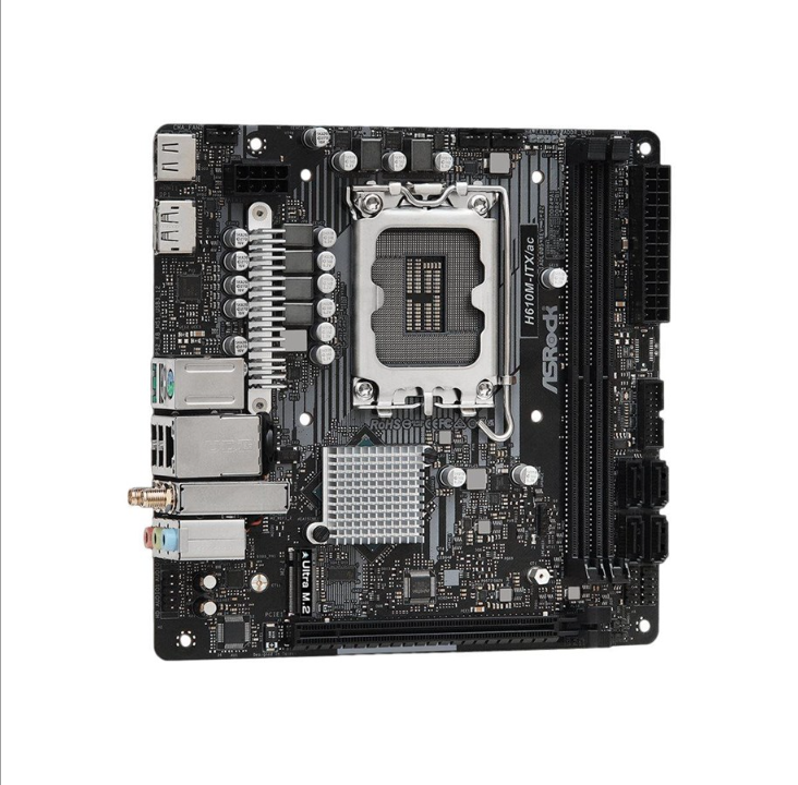 ASRock H610M-ITX/ac - motherboard - mini ITX - LGA1700 Socket - H610 Motherboard - Intel H610 - Intel LGA1700 socket - DDR4 RAM - Mini-ITX