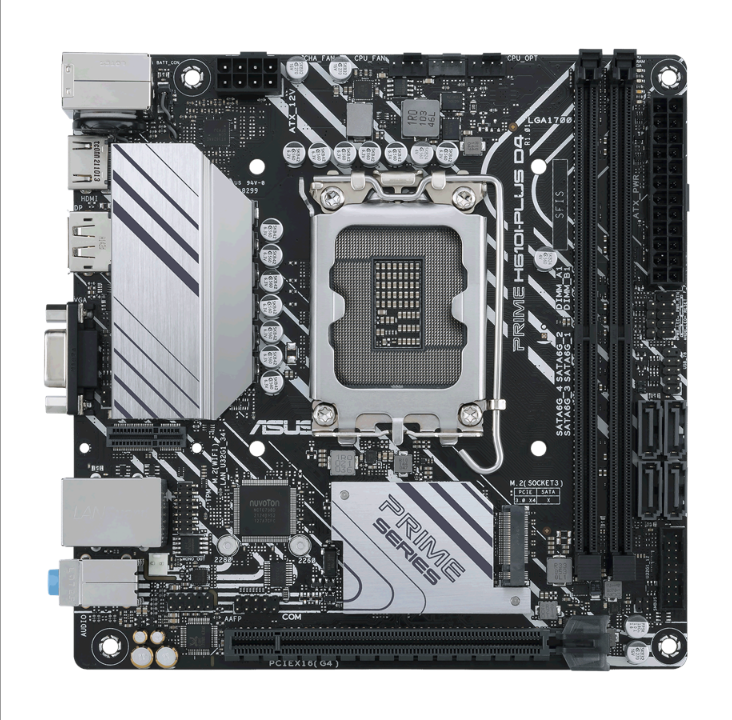 ASUS PRIME H610I-PLUS D4 Motherboard - Intel H610 - Intel LGA1700 socket - DDR4 RAM - Micro-ATX