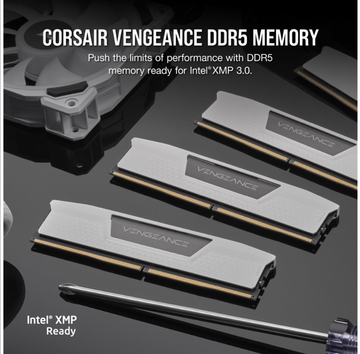 Corsair Vengeance DDR5-5200 - 32GB - CL40 - Dual Channel (2 pcs) - Intel XMP - White