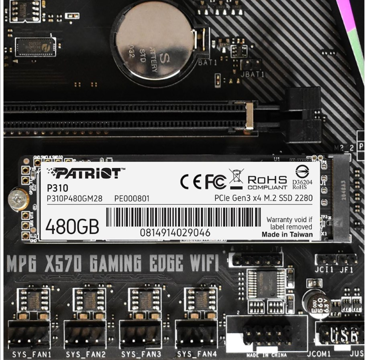 Patriot P310 SSD - 480GB - PCIe 3.0 - M.2 2280