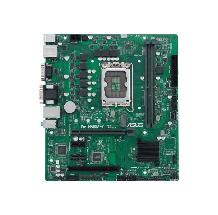 ASUS PRO H610M-C D4-CSM Motherboard - Intel H610 - Intel LGA1700 socket - DDR4 RAM - Micro-ATX