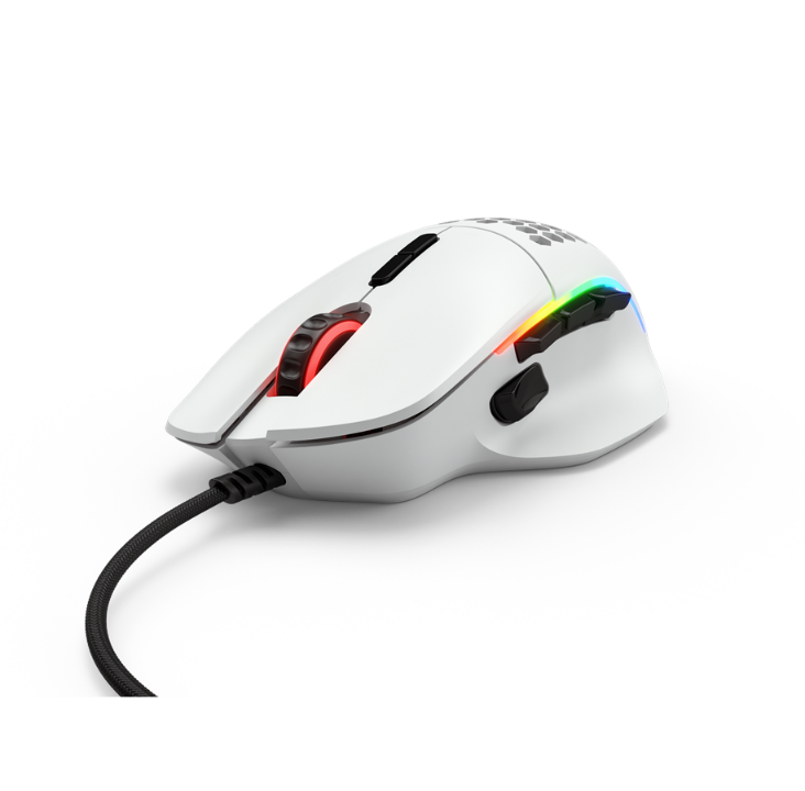 Glorious Model I - White - Gaming mouse - Optic - 9 buttons - White with RGB light