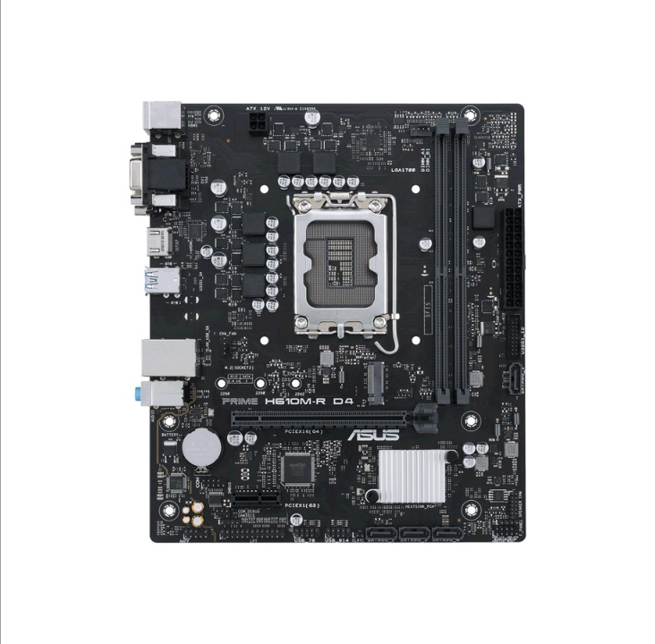 ASUS PRIME H610M-R D4 Motherboard - Intel H610 - Intel LGA1700 socket - DDR4 RAM - Micro-ATX