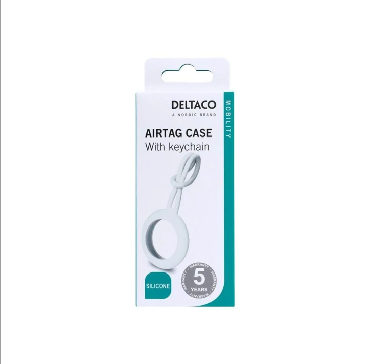 Deltaco Apple AirTag Case Silicone Hanger White