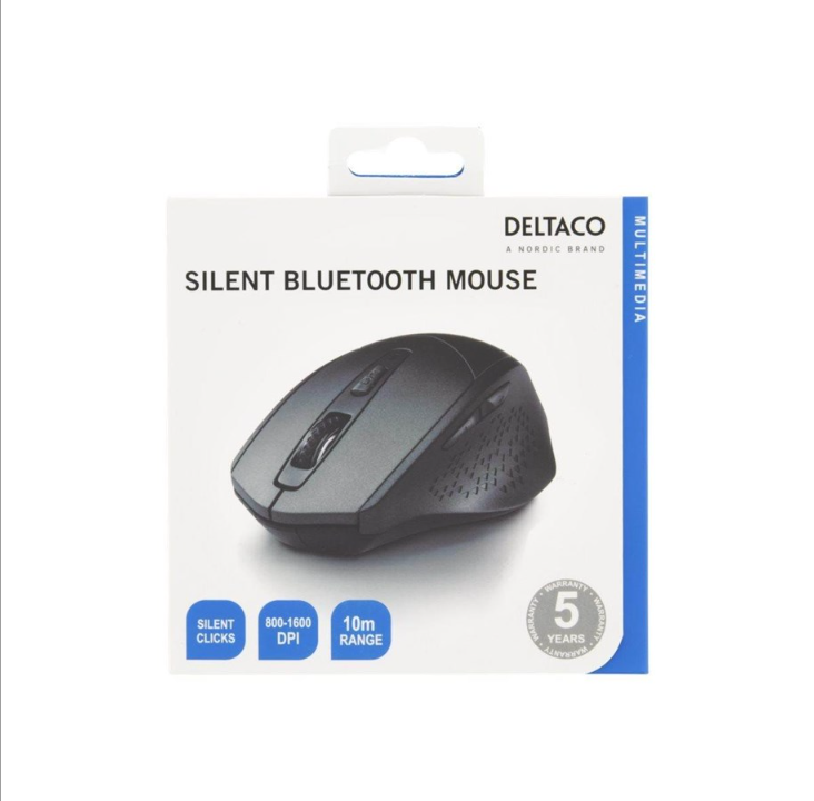 Deltaco MS-901 Wireless Silent Mouse - Mouse - Optic - 4 buttons - Gr?