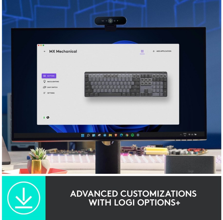 Logitech MX Mechanical Wireless Illuminated Performance Keyboard Graphite - Tactile - US - Keyboard - US International - Black