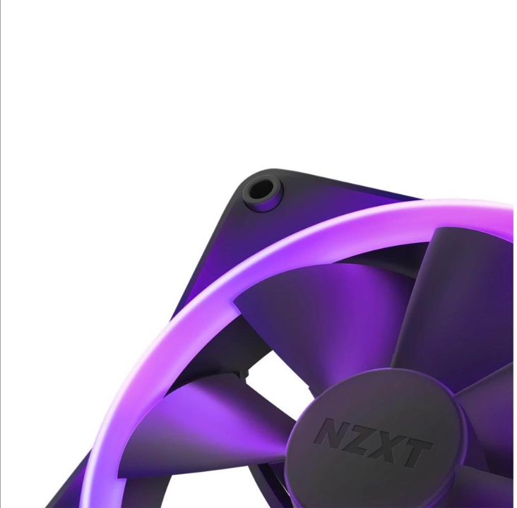 NZXT F120 RGB 3 حزم ووحدة تحكم RGB - أسود - مروحة الهيكل - 120 مم - أسود مع RGB LED - 28 ديسيبل