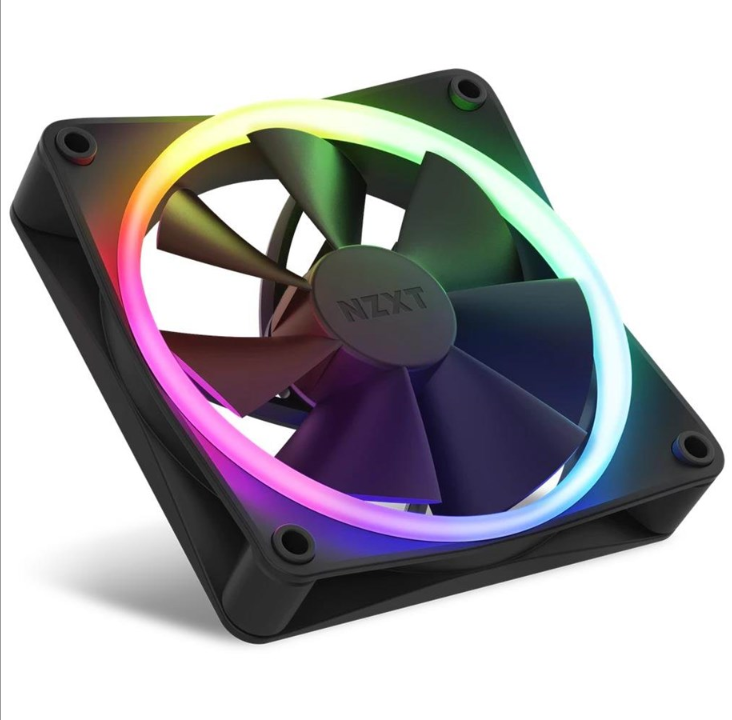 NZXT F140 RGB 2-pack ووحدة تحكم RGB - أسود - مروحة الهيكل - 140 مم - أسود مع RGB LED - 33 ديسيبل