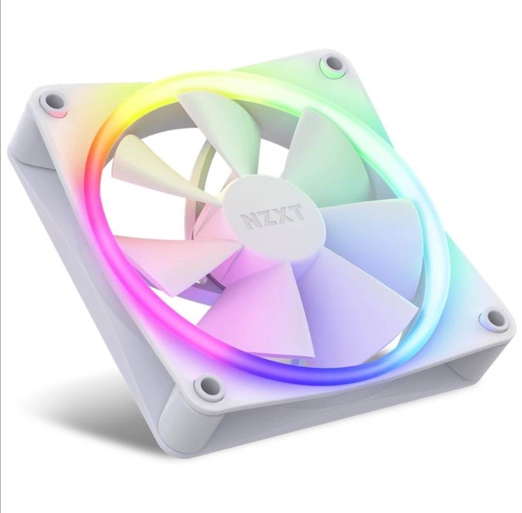 NZXT F140 RGB 2 件装和 RGB 控制器 - 白色 - 机箱风扇 - 140 毫米 - 白色带 RGB 灯 - 33 dBA