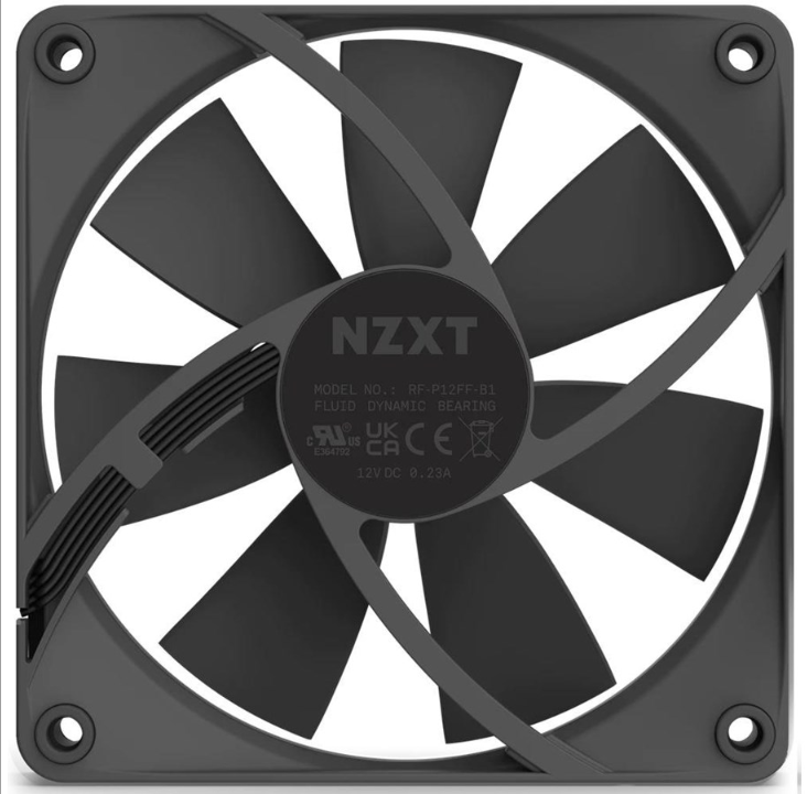 NZXT F120Q Quiet Airflow - Black - Chassis fan - 120mm - Black - 23 dBA