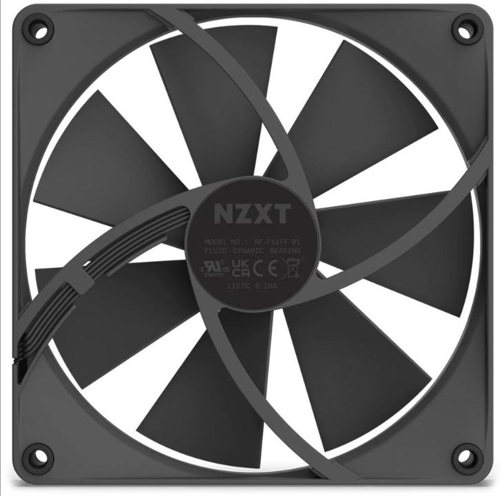 NZXT F120P Static Pressure - Black - Chassis fan - 120mm - Black - 32 dBA