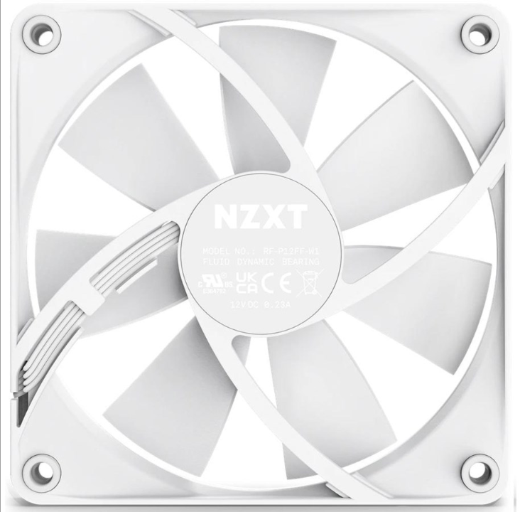 NZXT F120P Static Pressure - White - Chassis fan - 120mm - White - 32 dBA