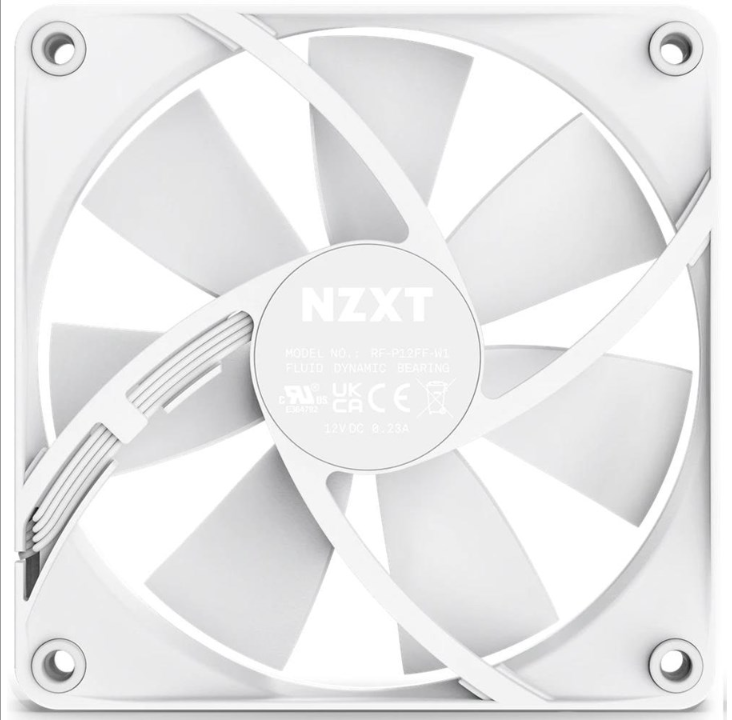 NZXT F140P Static Pressure - White - Chassis fan - 140mm - White - 23 dBA