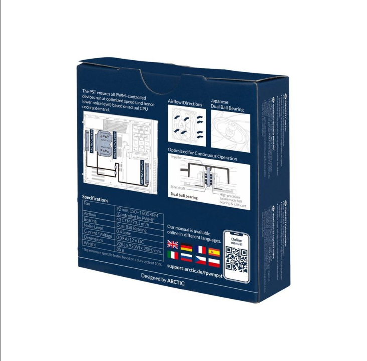 Arctic F9 PWM PST CO - مروحة الهيكل - 92 مم - أسود