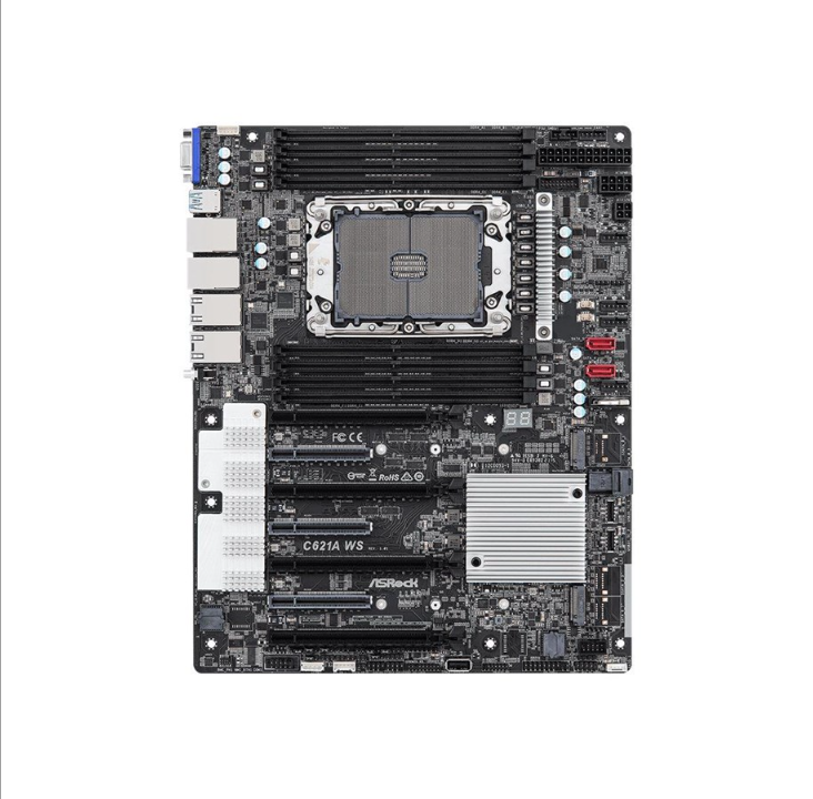 ASRock C621A WS - motherboard - ATX - Socket P+ - C621A Motherboard - Intel C621A - Intel Socket P+ socket - DDR4 RAM - ATX