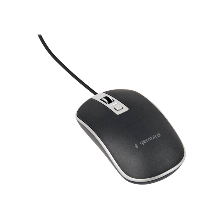 Gembird - mouse - USB - black silver - Mouse - Optic - 4 buttons - Silver