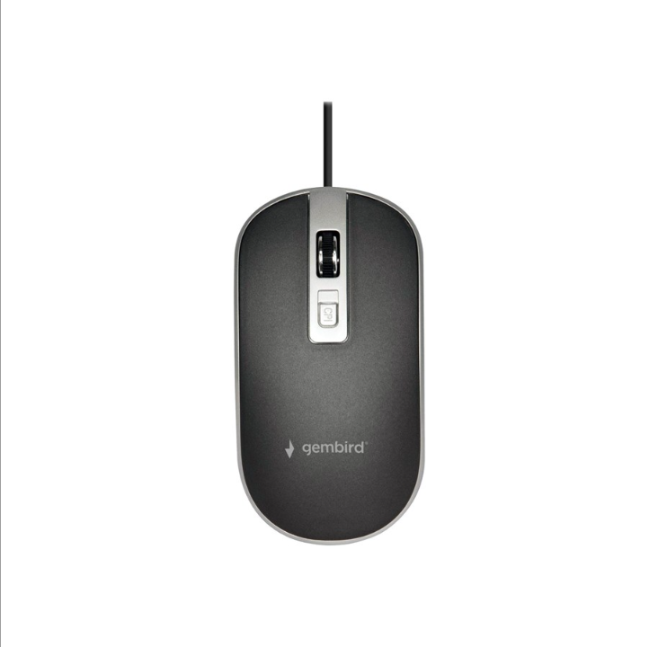 Gembird - mouse - USB - black silver - Mouse - Optic - 4 buttons - Silver