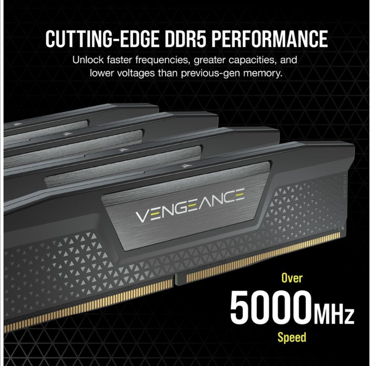 Corsair Vengeance DDR5-6000 - 32 جيجا بايت - CL40 - ثنائي القناة (2 قطعة) - Intel XMP - أسود