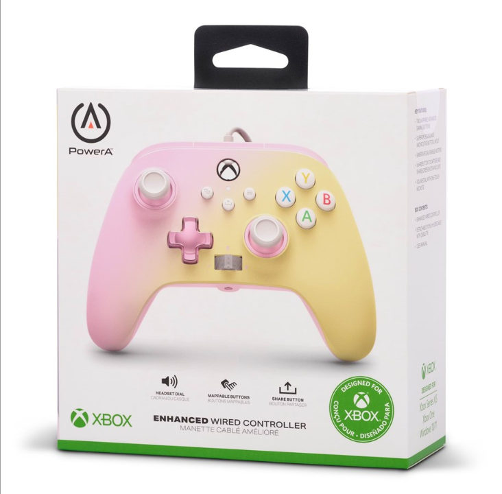 PowerA Enhanced Wired Controller for Xbox Series X|S - Pink Lemonade - Gamepad - Microsoft Xbox One