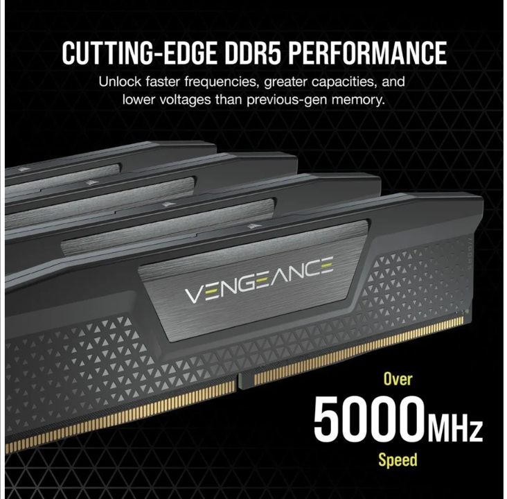 Corsair Vengeance DDR5-5600 - 32 جيجا بايت - CL36 - ثنائي القناة (2 قطعة) - AMD EXPO - أسود