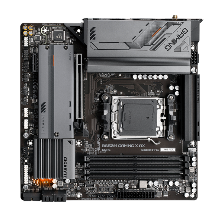 اللوحة الأم GIGABYTE B650M GAMING X AX - AMD B650 - مقبس AMD AM5 - ذاكرة الوصول العشوائي DDR5 - Micro-ATX