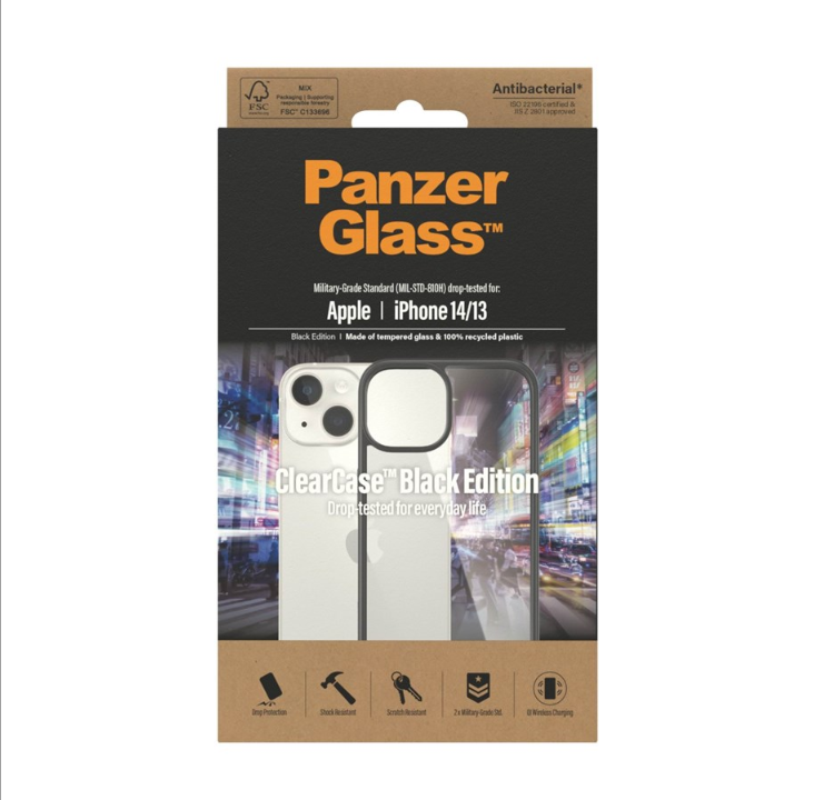 PanzerGlass ClearCase Apple iPhone 14 | 13 | Black