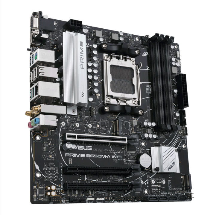 اللوحة الأم ASUS PRIME B650M-A WIFI - AMD B650 - مقبس AMD AM5 - ذاكرة الوصول العشوائي DDR5 - Micro-ATX