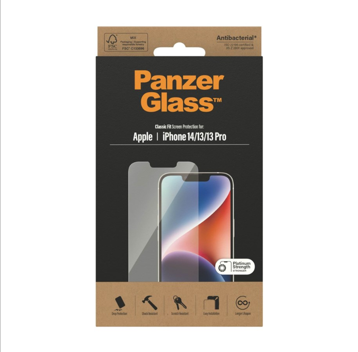 PanzerGlass 屏幕保护膜苹果 iPhone 14 | 13 | 13 专业版 |经典版型