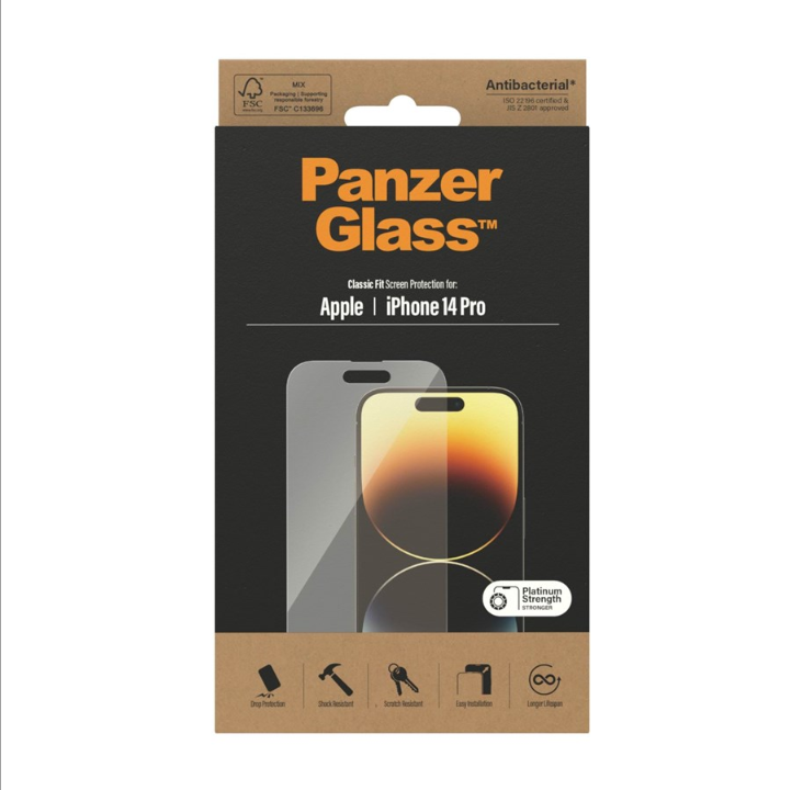 PanzerGlass 屏幕保护膜 Apple iPhone 14 Pro |经典版型