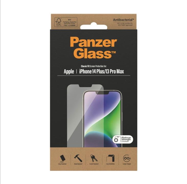 PanzerGlass 屏幕保护膜苹果 iPhone 14 Plus | 13 Pro 最大 |经典版型