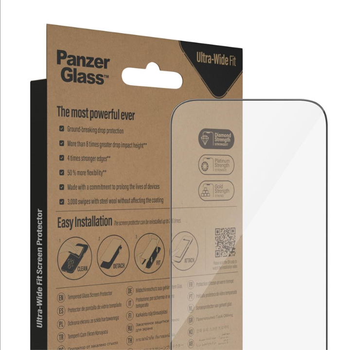 PanzerGlass Screen Protector Apple iPhone 14 Pro | Ultra Wide Fit