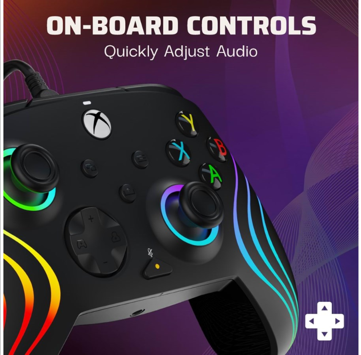 PDP Afterglow Wave Wired Controller - Black - Gamepad - Microsoft Xbox One