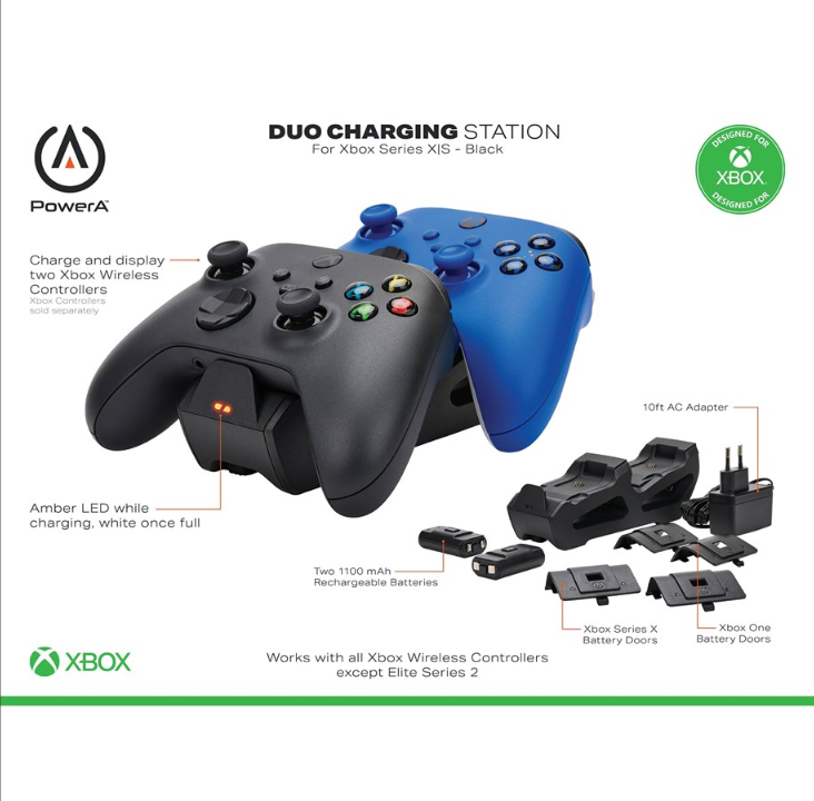 PowerA Duo Charging Dock for Xbox Series X|S - Black (EU) - Microsoft Xbox Series S