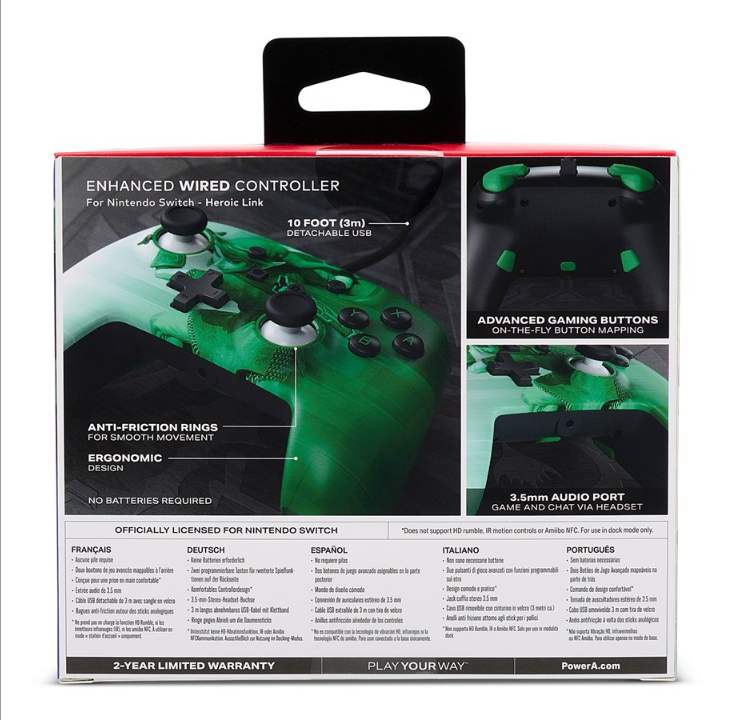 PowerA Enhanced Wired Controller for Nintendo Switch - Heroic Link - Nintendo Switch