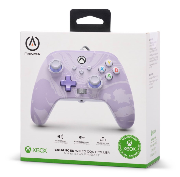 PowerA Enhanced Wired Controller for Xbox Series X|S - Lavender Swirl - Microsoft Xbox Series S