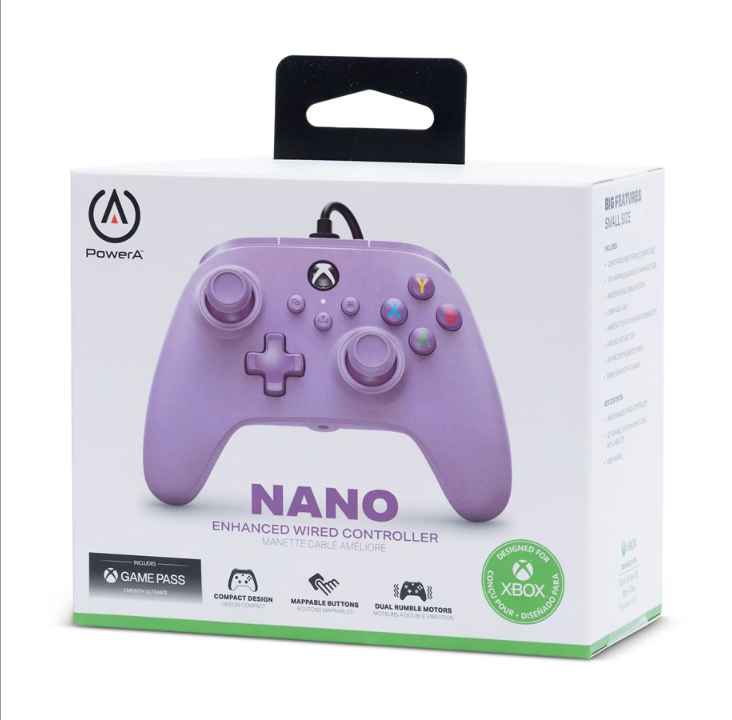 适用于 Xbox Series X|S 的 PowerA Nano 增强型有线控制器 - 紫色 - Microsoft Xbox Series S