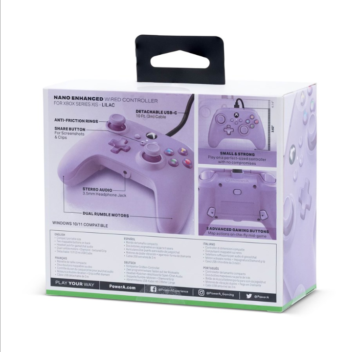 适用于 Xbox Series X|S 的 PowerA Nano 增强型有线控制器 - 紫色 - Microsoft Xbox Series S
