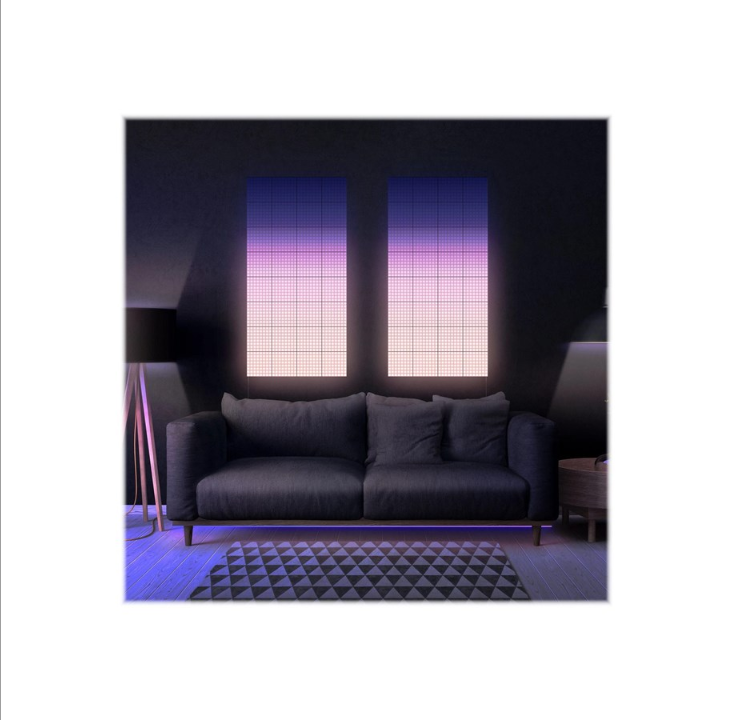 Twinkly Squares Extension Pack – 3 app-coordinated LED panels with 64 RGB pixels. Black.