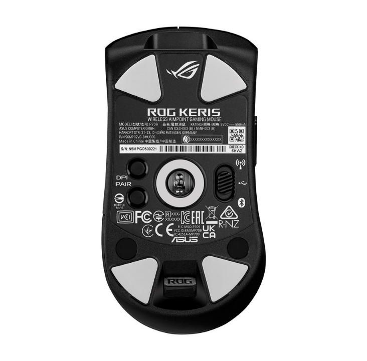 ASUS ROG KERIS WIRELESS AIMPOINT - Gaming mouse - Optic - 5 buttons - Black