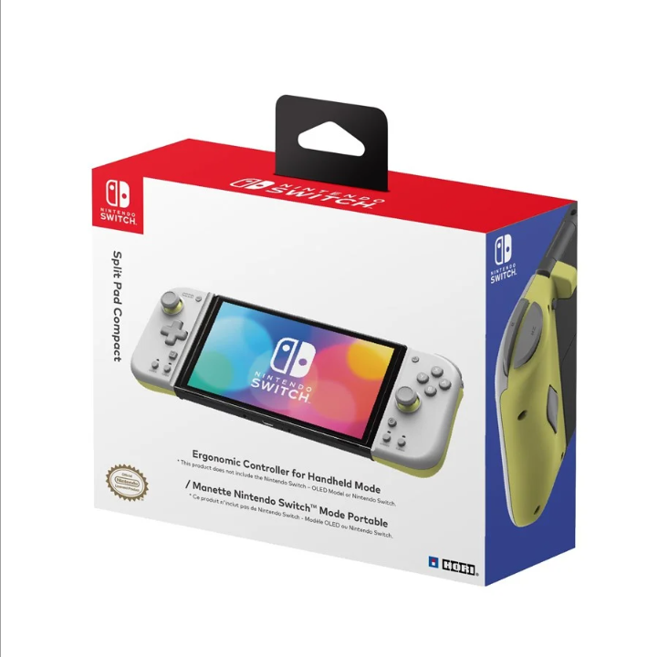 HORI Split Pad Compact（浅灰色和黄色）- 游戏手柄 - Nintendo Switch