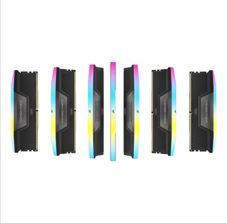 Corsair Vengeance RGB DDR5-6000 - 64 جيجا بايت - CL40 - ثنائي القناة (2 قطعة) - Intel XMP - أسود مع RGB