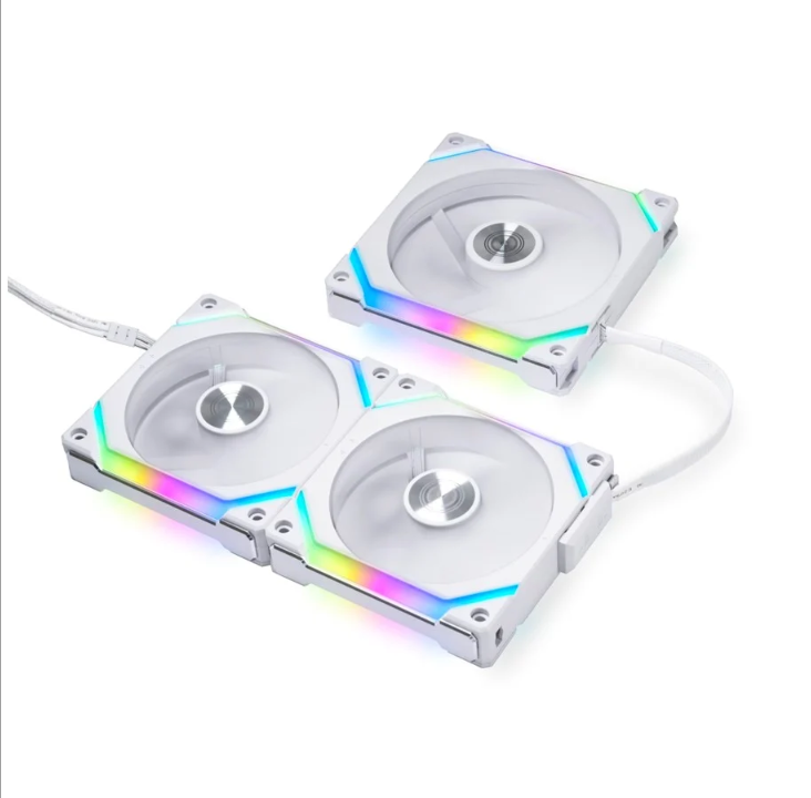 Lian Li UNI FAN SL120 V2 (3 عبوات) - مروحة هيكل - 120 مم - أبيض مع ضوء RGB - 29 ديسيبل *عرض توضيحي*